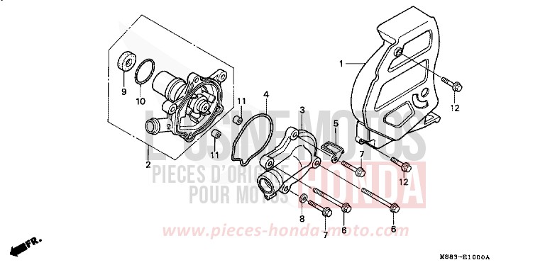 POMPE A EAU de Africa Twin SHASTA WHITE (NH138H) 1988
